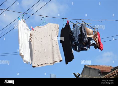 drying clothes in the sun Stock Photo - Alamy