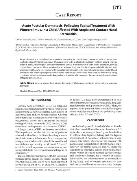 (PDF) Case Report Acute Pustular Dermatosis, Following Topical ...