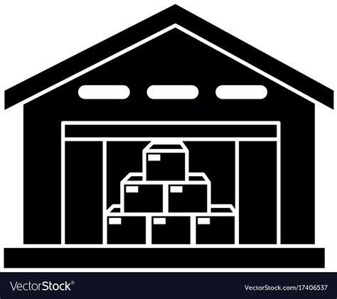 Warehouse building isolated icon Royalty Free Vector Image