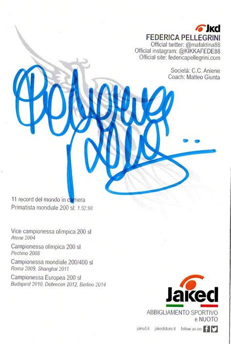 Federica Pellegrini – Official Signed Postcard - SignedForCharity