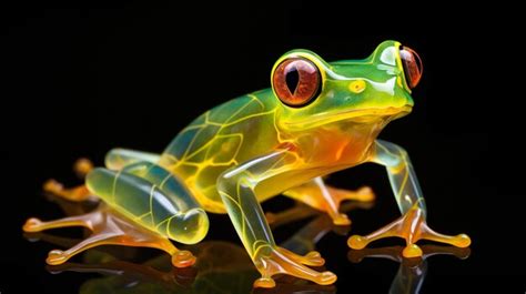 Premium AI Image | A glass frog on a dark background