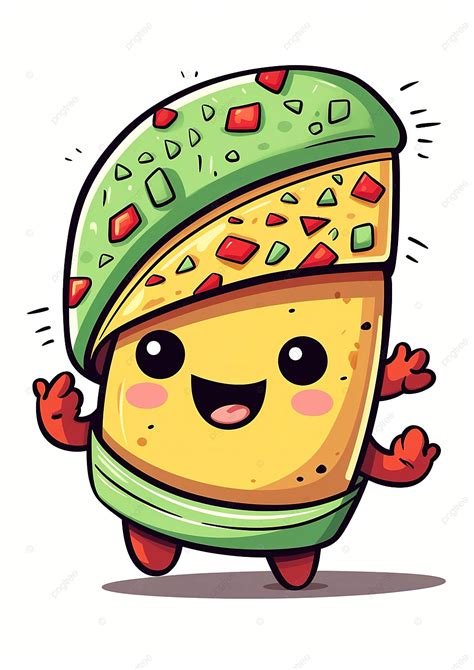 A Vector Of A Cute Cartoon Taco In Black And White Colouring Background Wallpaper Image For Free ...