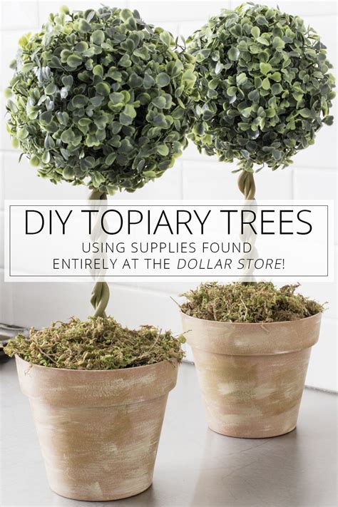 DIY Topiary Trees from Dollar Store Supplies