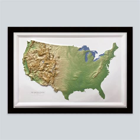 United States 3D Raised Relief Map // Natural - 3D Topographical Maps ...