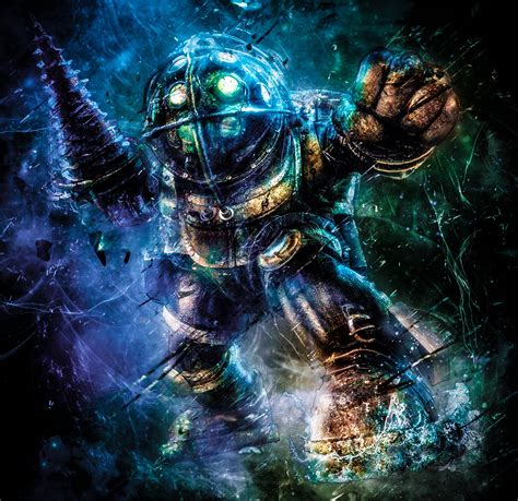 Big Daddy from Bioshock fan art I made in photoshop. : r/gaming