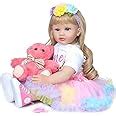 Amazon.com: Realistic Reborn Toddler Baby Dolls Girl 24 inches 60cm Adorable Silicone Baby Doll ...