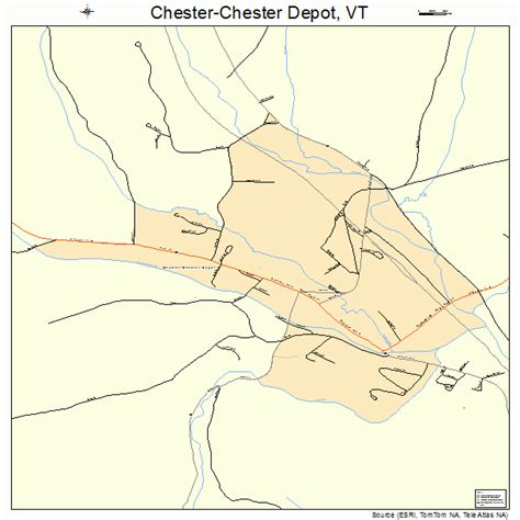 Chester-Chester Depot Vermont Street Map 5013700