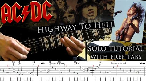 AC/DC - Highway To Hell guitar solo lesson (with tablatures and backing ...