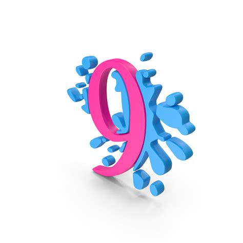 Splash Pink Number 9 PNG Images & PSDs for Download | PixelSquid - S11748640C