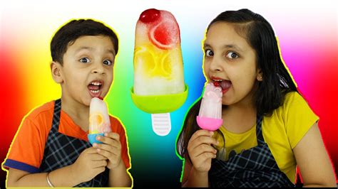 JELLY ICE CANDY | Learn colours shapes | Kids Cooking real food | Aayu ...