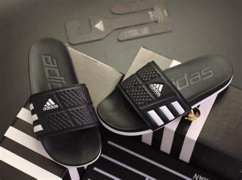 Adidas Cloud-foam Slides (Black White) – Kaara Store