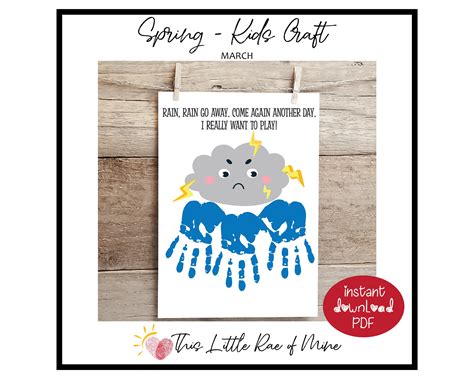 Rain Rain Go Away Spring Printable Handprint Art - Etsy