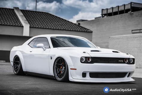 Dodge Challenger SRT Hellcat White with Rohana RFX11 Aftermarket Wheels ...