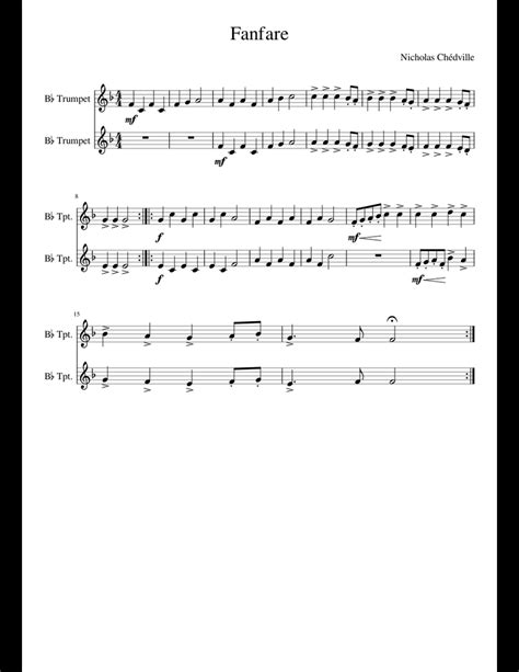 Fanfare sheet music for Trumpet download free in PDF or MIDI