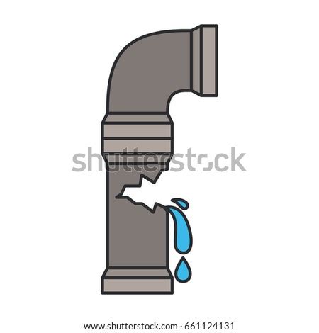 Color Image Water Pipe Broken Vector Stock Vector 661124131 - Shutterstock