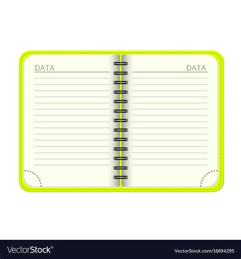 Template open a blank notepad personal Royalty Free Vector