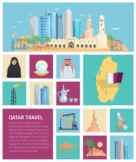 Qatar Culture Flat Icon Set 478160 Vector Art at Vecteezy