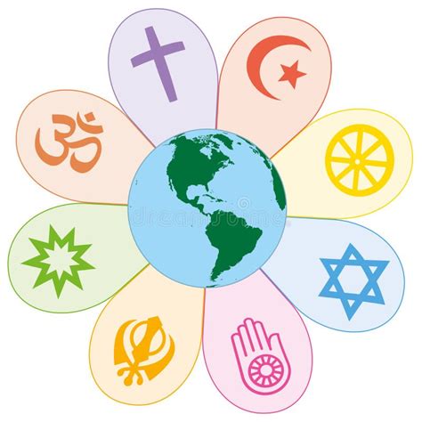 World Religions United Peace Flower Symbol Stock Vector - Illustration of congregation, hinduism ...