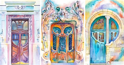 Ukrainian Artist Travels The World Painting Doors In Watercolor | Bored Panda