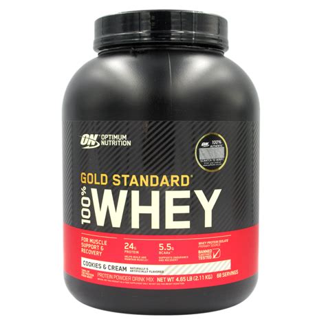 Gold Standard 100 % Whey Protein Proteina en Polvo Sabor Cookies and Cream 227 Kg Marca On - Tremus