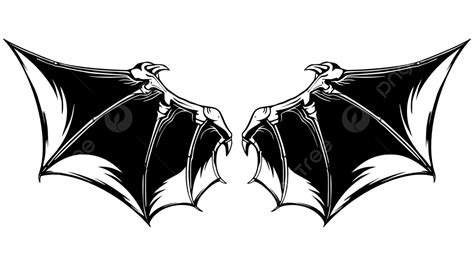 Bat Wings Vector Hd PNG Images, Wing Bat Black Illustration, Wing Bat, Wing Bkack, Wing Tatto ...