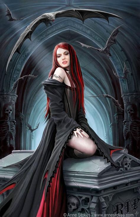 female vampire, and the coffin again. | Anne stokes art, Vampire art, Anne stokes