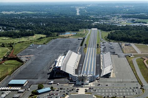 Aerial view of the zMAX Dragway in the Charlotte suburb of Concord ...