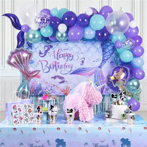 Buy Freechase Mermaid Theme Birthday Decorations - Mermaid Party ...