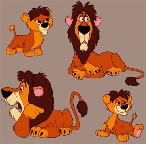 A few old drawings of Lambert the Sheepish Lion | Cartoon character design, Cartoon lion, Disney ...