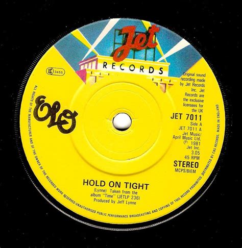 ELECTRIC LIGHT ORCHESTRA ELO Hold On Tight Vinyl Record 7 Inch Jet 1981