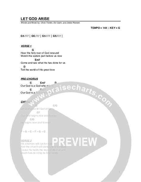 Let God Arise Chords PDF (G3 Worship) - PraiseCharts