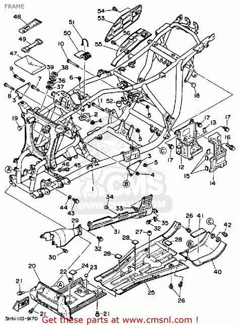 Yamaha YFM350FWW 1989 BIG BEAR FRAME - buy original FRAME spares online