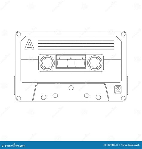 Cassette Tape Vector Illustration Lining Draw Front Stock Vector ...