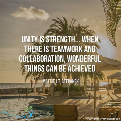 Unity is strength. When there is teamwork and collaboration, wonderful things can be achieved ...