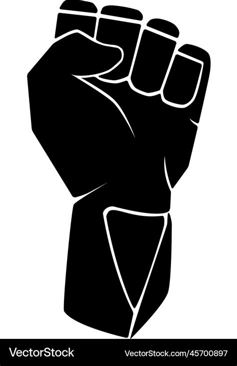 Hands clenched power strength icon logo fist Vector Image