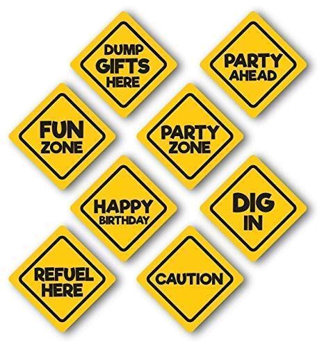 Buy Jayd Products, Construction Birthday Party Signs, 8 Pack, Medium ...