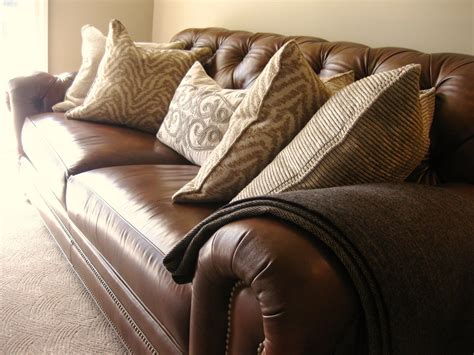 soften the leather sofa. | Leather couch, Brown leather sofa, Sofa pillows
