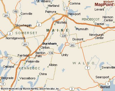 Burnham, Maine Area Map & More