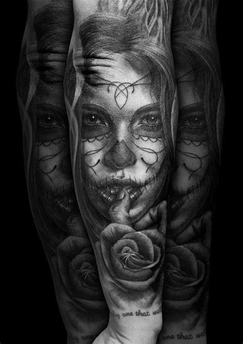 Day of Dead girl rose tattoo by Steve Toth | Tattoo artists, Sleeve tattoos, Tattoos