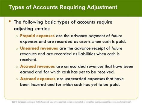 Accounts that can be adjusted- Accrued revenues, accrued expenses, deferred expenses, and ...