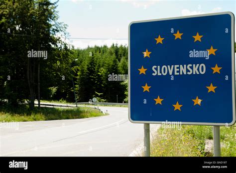 Slovakia Border Sign Stock Photo - Alamy