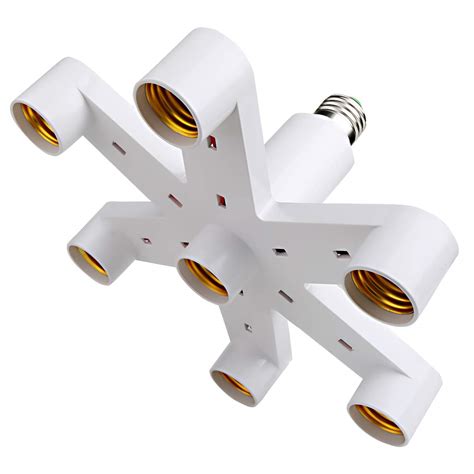 7 Light Socket Splitter Multi Bulb Adapter Fireproof Conventer LED E26 E27 White | eBay
