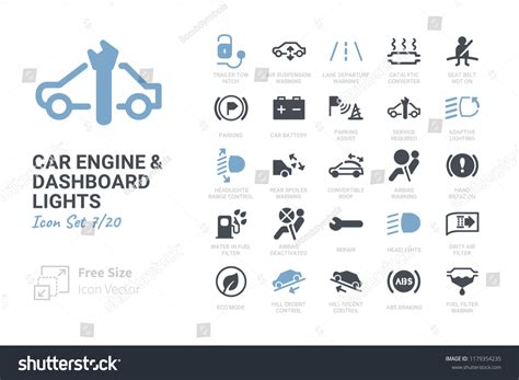 Car Engine Dashboard Lights Stock Vector (Royalty Free) 1179354235