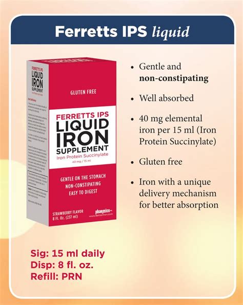 Ferretts IPS Liquid Iron supplement, 8 fl.oz. | Iron supplement, Liquid iron supplement, Supplements