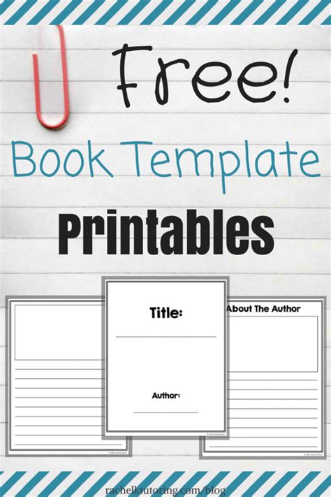 Free Book Template Printables - Rachel K Tutoring Blog | Book writing template, Writing ...