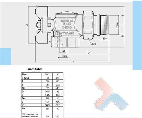 Full bore angle ball valve 1" for manifolds /blue | Fibo