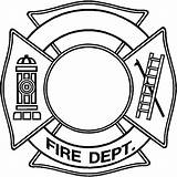 Firefighter Badge Coloring Page sketch template