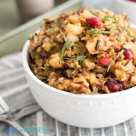 Wild Rice Stuffing with Cranberries, Apples and Pecans | Bites of Wellness