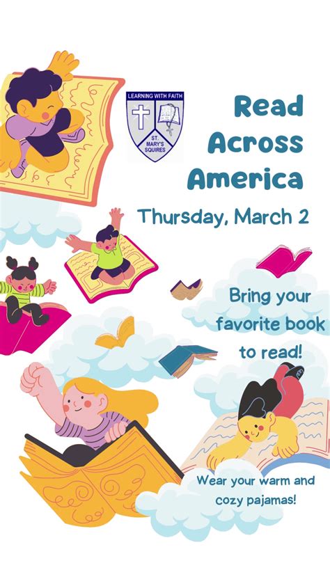 Read Across America Thursday, March 2nd Bring your favorite book and wear your warm and cozy ...