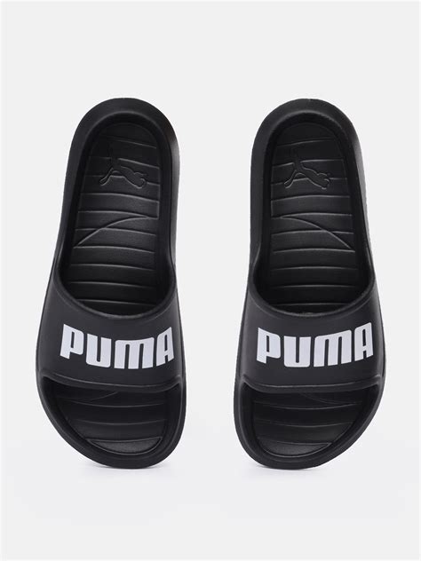 Buy Puma Unisex Black Divecat V2 Lite Brand Logo Print Sliders - Flip ...